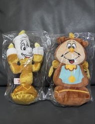 日本Kiddyland 美女與野獸 燭台與鐘錶先生 毛絨公仔
