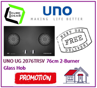 UNO UG 2076TRSV 76cm 2-Burner Glass Hob / FREE EXPRESS DELIVERY