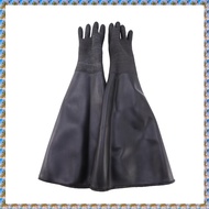(IDOQ) Rubber Black Sandblaster Gloves Stripe Abrasive Sand Blasting Gloves for Blasting Cabinet 65x
