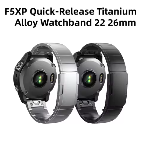 For Garmin 22/26mm Quick-Connect Titanium Bracelet, Fits Fenix 7X/7/6X Pro/5X Plus & Instinct/Epix, 