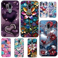 Case For LG G7 thinQ Case Phone Back Cover Soft Silicon Black Tpu love hearts girl pink purple colorful rainbow