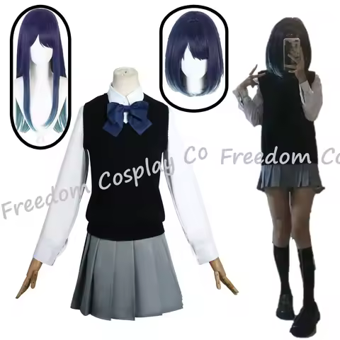 Kurokawa Akane Cosplay Costume Wig Anime Oshi No Ko School Uniforms JK Uniform Shirt Skirt Halloween