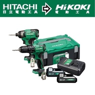 HIKOKI 12V充電式震動電鑽DV12DA+衝擊起子WH12DA雙機組 KC12DA｜017000160101