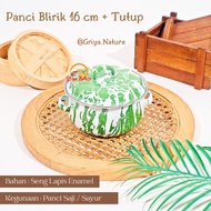 HIJAU GRIYA NATURE Blirik Pan size 16 cm + Lid | Serving Pot Vegetable Pot/ Striped Bowl/ Striped St