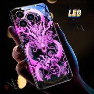 Golden dragon LED light glow for Samsung phone case Protector casing S24+ S21Ultra S22Ultra S20Ultra