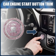 Penutup Butang Mula Henti Enjin Kereta Universal Bling, Pelekat Cincin Butang Mula Tekan Sekali Klik