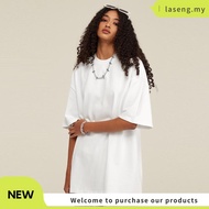 American oversized shirt Pure Cotton baju t shirt lelaki Heavyweight 400gsm Solid Color Dropped Shou