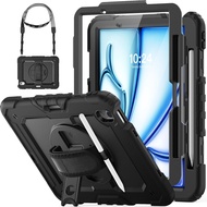 Không khí Vỏ Ốp ipad 11 inch (2025 m3/2024 m2) thiết kế chống sốc có dây đeo tay Hộp đựng bút chì/mi