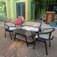 Cleopatra Guest Chair Set | Rattan Guest Chair | Teak Wood Guest Chair | Minimalist Guest Chairs | G