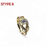 original 375 gold ziconia stone ring Emas 375/9k cincin permata bajet