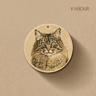EMJOUR Double-Sided Embroidered Charm-Siberian Cat | Cat Pet Souvenir Gift Cat Key Ring