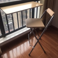 ST-🚤Lanwan Furniture Balcony High-Leg Bar Chair Bar Folding Chair Portable Home Simple Modern Bar Chair Backrest Bar Cha