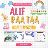 [PRINT] WORKSHEET ALIF BAA TAA HURUF JAWI PRESCHOOL
