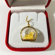 จี้พระเลี่ยมทองแท้พระพิฆเนศ (ปางเสวยสุข)วัดสมานรัตนาราม เลี่ยมทองแท้90% กันน้ำ