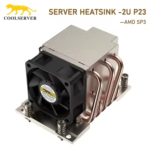 COOLSERVER 2U P23 5 Heatpipe 320W 2U Server CPU Cooler Workstation Computer Cooling Fan 4Pin PWM 260