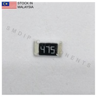 10PCS Taiwan-Grade 4.7M ±5%, 0805 SMD Resistor (475)