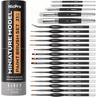 Miniature Paint Brushes Drybrush 21PCS Model Paint Brush Set For Acrylic Watercolor Detail Paint Bru