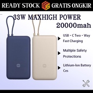 [SG] 🔥Xiaomi mobile power bank 3C certified 33w Type-C two-way fast charging 20000mah large capacity