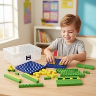 Educational Base Ten Blocks Set Hands-On Learning Math Cubes Set Number Recognition for Children, Pr