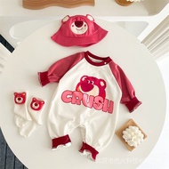 Men Women Strawberry Korean Version Clothes 2022 Jumpsuit Trendy Autumn Sweatshirt Style Romper Baby MWJW