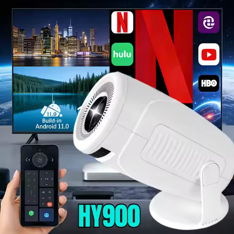 4K Decoding Dual Wi Fi 6 HY900 Projector Newly 290ANSI Allwinner BT5 0 Perfect for Home Cinema Outdo