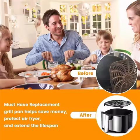 CKFAM-Air Fryer Grill Pan For Gourmia GAF716 GAF798 7QT Air Fryer, Nonstick Air Fryer Replacement Pa