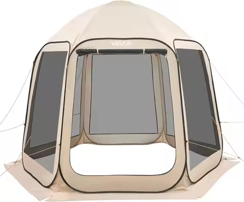 Pop up Screen House Tent, 10 X 9.2 ft, 4-8 Person Screen Gazebo, Portable Screened in Canopy with Ca