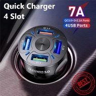 I* 4 USB Car Charger 4 Ports Fast Quick Charging QC 3.0