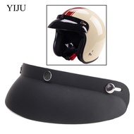 [YIJU] Vintage Style Motorcycle Helmet Visor Peak PC Bubble Shield Universal 3 Snap Face Shield for 