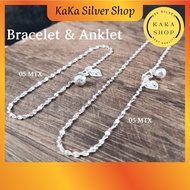925 Silver Bracelet & Anklet MTX | Gelang Tangan & Gelang Kaki MTX Perak 925 |