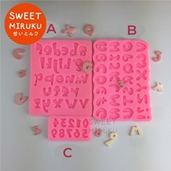 B185 SILICONE MOLD LETTERS AZ ALPHABET NUMBERS SANS SERIES BUBBLE CHILDREN FONT ALPHABETH NUMBER FOR