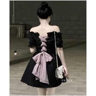 zxcxc Váy đầm nữ đi chơi dự tiệc đám cưới nhẹ nhàng sang chảnh chất vải mềm mịn mặc mát [ VÁY NƠ TÍM