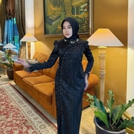 Wilona Maxi Elegant Brocade Dress for Women Size SML XL XXL Premium Velvet Material Pearl Decoration