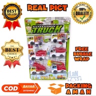 FP-721 CHILDREN'S TOY CARS, CONSTRUCTION CARS, SANITATION TRUCK, CONTENTS 6 PCS