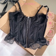 Áo Corset Ren Nữ Quyến Rũ SALLY Bra Ren 2 Dây Cài Trước Có Gọng KHÔNG Mút LA PERBRA - Sally corset