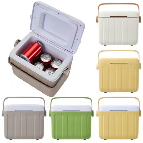 6L Camping Cooler Box Insulated Ice Chest Portable Ice Bucket Outdoor Hard Cooler for Camping Beach 