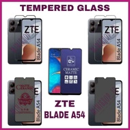 ZTE BLADE A54 ANTI-SCRATCH TEMPERED GLASS SPY BLUE LIGHT MATTE FULL GLUE PRIVACY HP SCREEN PROTECTOR