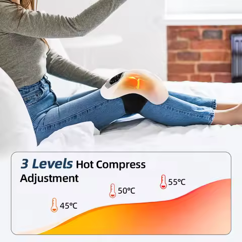 Smart Knee Massager Hot Compress Knee Relaxing Massager Infrared Heat and Vibration Knee Pain Relief