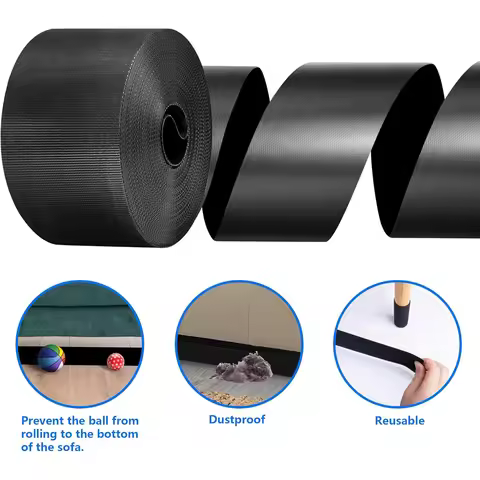 Cuttable PVC Under Couch Blocker Adjustable Length Sofa and Bed Self-Adhesive Gap Bumper Inserts Sof