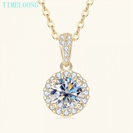 925 Sterling Silver VVS1 3EX D Round Cut 1 CT Real Moissanite Diamond Pendant Necklace Fine Jewelry 