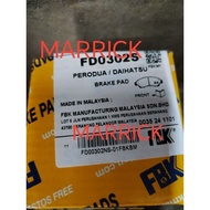 Perodua Aruz brake pad front FBK