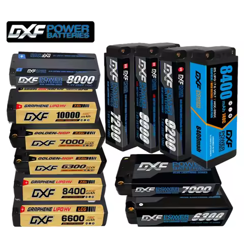 DXF 2S 7.6V 5mm Bullet Graphene 9200mah 8000mah 7200mah 8400mah 10000mah Lipo Battery Competition Sh