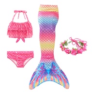 PrettyGirl Girls Swimming Mermaid tail With Monofin Flipper Kids Mermaid Dress Costume Cosplay Child