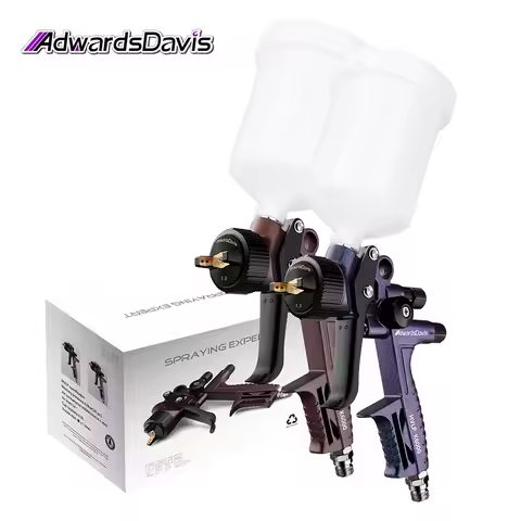 AdwardsDavis 1.3mm 1.7mm HVLP Pneumatic Spray Paint Gun Automotive Topcoat Primer UV Paint metallic 