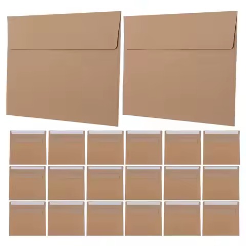 60Pcs A7 Brown Kraft Paper Envelopes Self Adhesive Self Sealing Envelopes for Wedding Invitations Gr