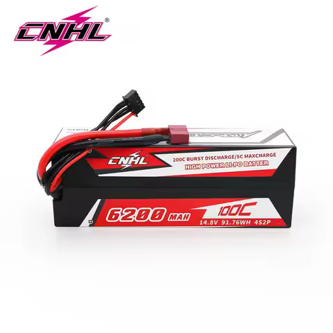 CNHL Lipo 4S 14.8V Battery 6200mAh 100C Racing Series Hard Case With T Deans Plug For RC Car Boat Ev