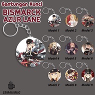 GANTUNGAN BISMARCK AZUR LANE KEYCHAIN CUTE ANIME ROUND KEYCHAIN GIFT CUSTOM PRINT SEMAUMUG