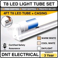 (Full Set) T8 LED Light Tube Set 10W 20W 24W 36W 55W Daylight Tube With Casing Siling Kalimantang Di