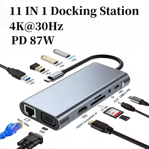 4/7/8/11in1 Docking Hub 4K USB extended multi-interface HUB Type-C Docking Station for Mac Multi-Int