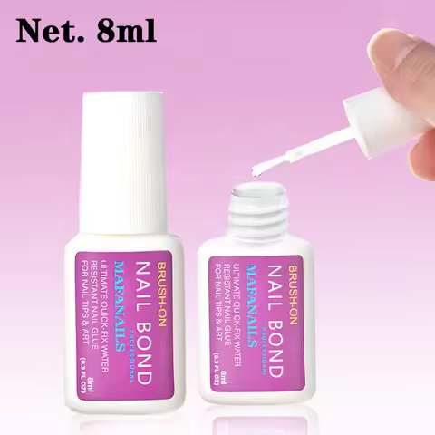8ml Brush-on Fast Drying Nail Glue for False Nails Glitter Acrylic Nail Rhinestone Decoration 1/5pcs